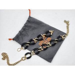 ALEXIS BITTAR Neo Boho Necklace Bracelet Reversible Black/Frosted Lucite Links